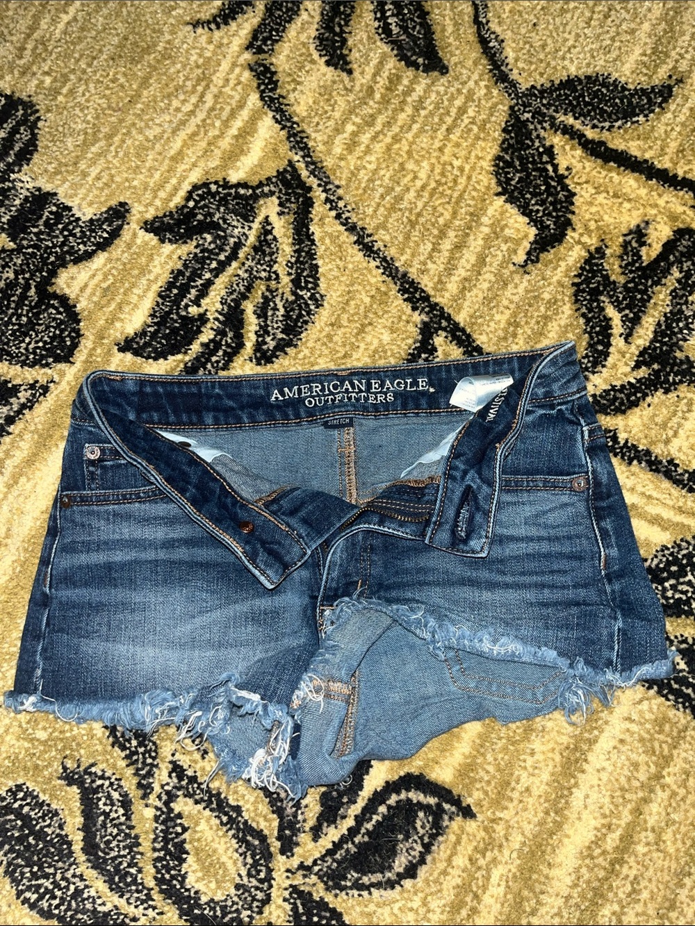 American Eagle Outfitters Blue Frayed Denim Cutoff Shorts